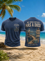 Men's MY NEW OFFICE HAS A DOCK Printed T-shirt