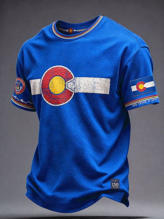 Men's Colorado Day 150 Years Art Printed T-shirt