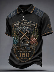 Men's Colorado Day 150 Years Art Printed Casual Tops