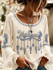 Women's Mahjong Print Casual T-Shirt