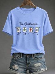 Women's Funny Mahjong Print Casual T-Shirt