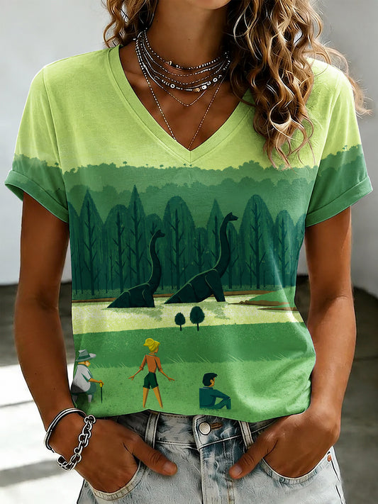 Women's 1947-2026 Memorial Vintage Dinosaur Graphic T-shirt