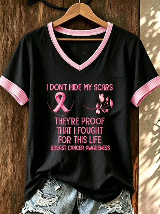 Women's I Don't Hid My Scars Short-sleeved T-shirt
