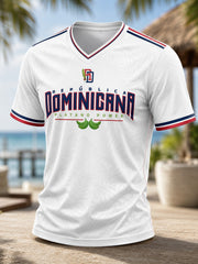 Men's Dominican Printed V-neck T-shirt