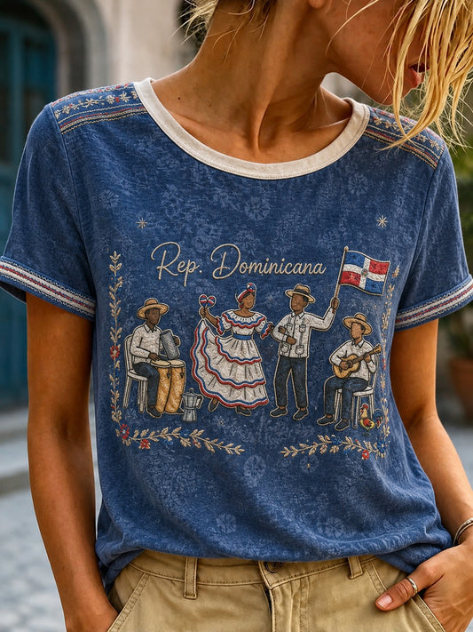 Women's Dominican Printed T-shirt