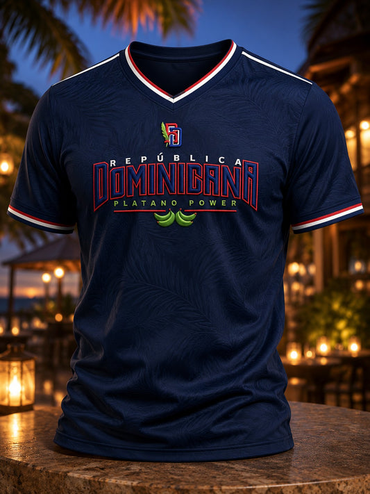 Men's Dominican Printed V-neck T-shirt