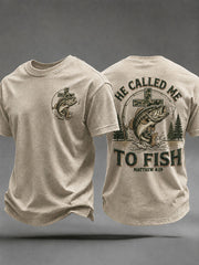 Men's 'He Called Me To Fish' Printed Casual T-Shirt