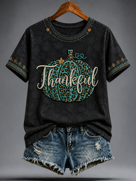 Women's Fall Printed short-sleeved T-shirt
