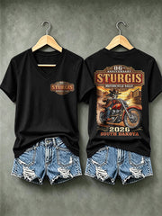 Women's Motorcycle Rally Printed T-shirt