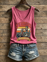 Women's Motorcycle Rally Printed Tank Top