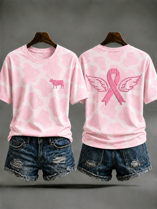 Women's Animal Print Breast Cancer Prevention T-shirt
