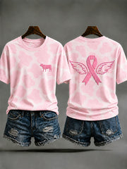 Women's Animal Print Breast Cancer Prevention T-shirt