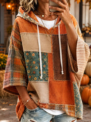 Women's Fall Patchwork Art Hoodie