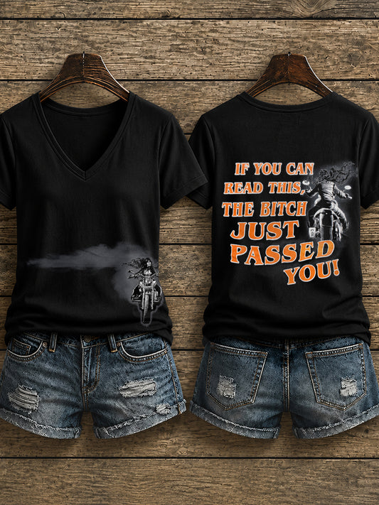 Women's Motorcycle Rally Printed T-shirt