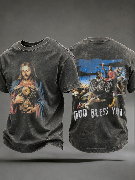 Men's Faith Biker Rider Graphic T-Shirt