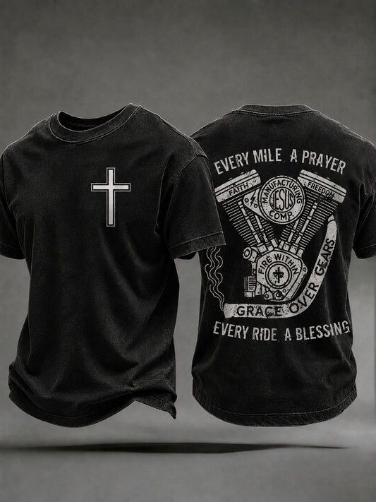 Men's Faith Biker Rider Graphic T-Shirt