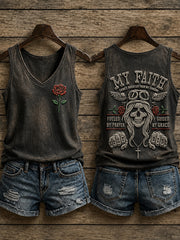 Women's Christian Motorcycle Biker Graphic Vest Top