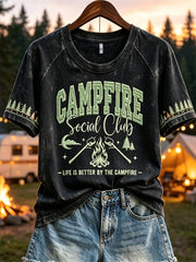 Women's Campfire Social Club Camping Lover Print short sleeve T-shirt