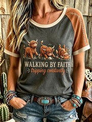Women's Walking By Faith Tripping Constantly T-shirt
