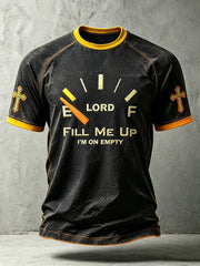 Men's faith-themed fun pattern printed casual short-sleeve T-shirt