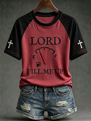 Women's Faith Theme Print Pattern Printed Leisure Round Neck T-shirt