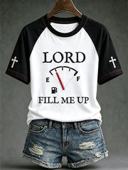 Women's Faith Theme Print Pattern Printed Leisure Round Neck T-shirt