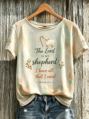 Women's Faith Pattern Printed Leisure Round Neck Short Sleeve T-shirt