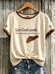 Women's faith-themed fun pattern printed casual short-sleeve T-shirt