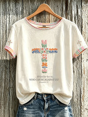 Women's Faith Theme Print Pattern Printed Leisure Round Neck T-shirt