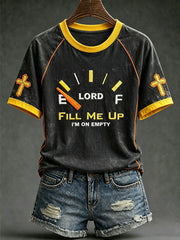 Women's faith-themed fun pattern printed casual short-sleeve T-shirt