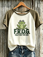 Women's Faith Pattern Printed Leisure Round Neck Short Sleeve T-shirt