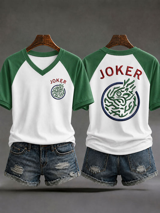 Women's Mahjong Print Casual T-Shirt