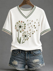 Women's Mahjong Print Casual T-Shirt