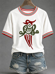 Women's Mahjong Print Casual T-Shirt