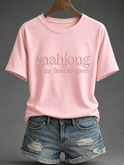 Women's Mahjong Print Casual T-Shirt