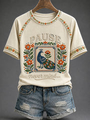 Women's Mahjong Print Casual T-Shirt