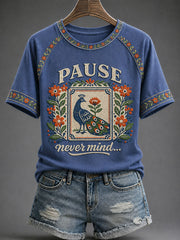 Women's Mahjong Print Casual T-Shirt
