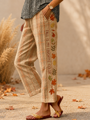 Women's Fall Is My Favorite Color cotton linen nine-minute trousers