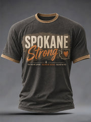 Men's Pray For Spokane Complex Fire Print Casual Tee