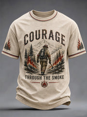 Men's Pray For Spokane Complex Fire Print Casual Tee