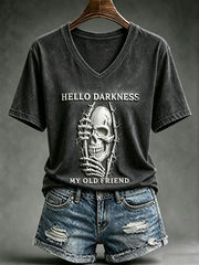 Women's Hello Darkness My Old Friend Short-sleeved T-shirt