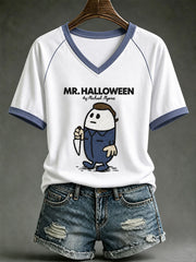 Women's Mr.Halloween V-neck T-shirt