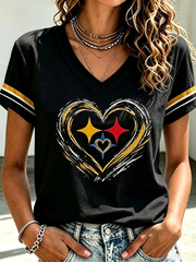Women's Pittsburgh Football Short-sleeved T-shirt