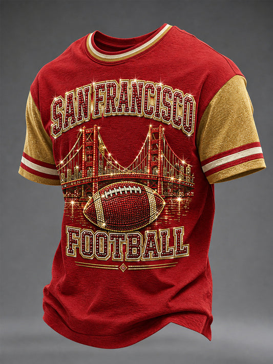 Men's Football Gameday Gift For Football Fans Casual Tee