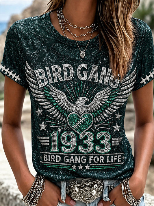 Women's Football Bird Gang Short-sleeved T-shirt