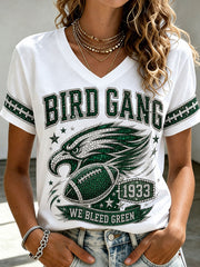 Women's Philadelphia Football Bird Gang Short-sleeved T-shirt