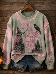 Women’s Hello Darkness My Old Friend Halloween Print Sweatshirt