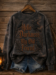 Women’s Hello Darkness My Old Friend Halloween Print Sweatshirt