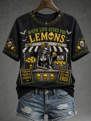 Women's When Life Gives You Lemons Print Casual Tee