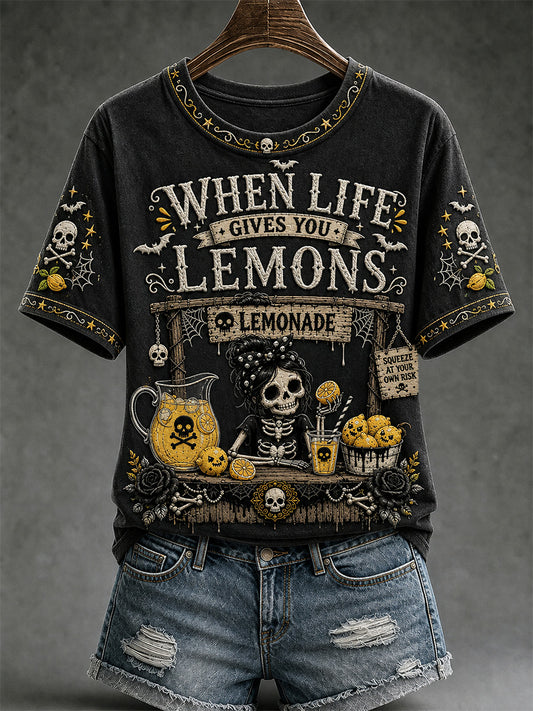 Women's When Life Gives You Lemons Print Casual Tee